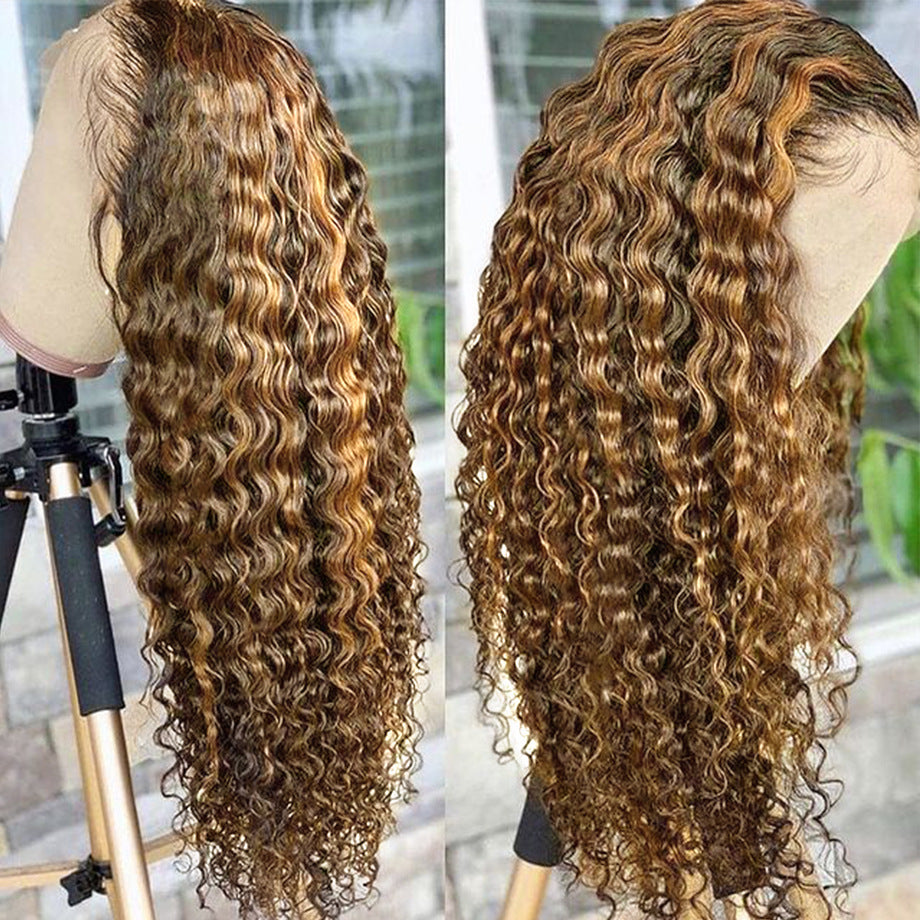 Real Hair Highlighting Human hair Lace Frontal Wig