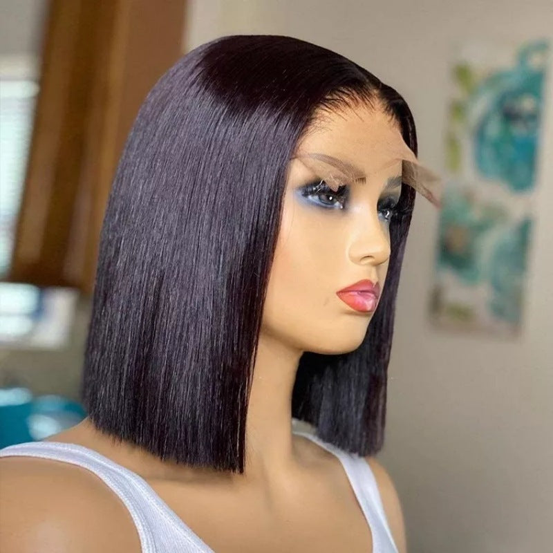 250% Bob Wig 2*6 Lace Short Bob Human Hair Wigs Deep Middle Part High Density Remy Vietnamese Double Drawn Hair Extension