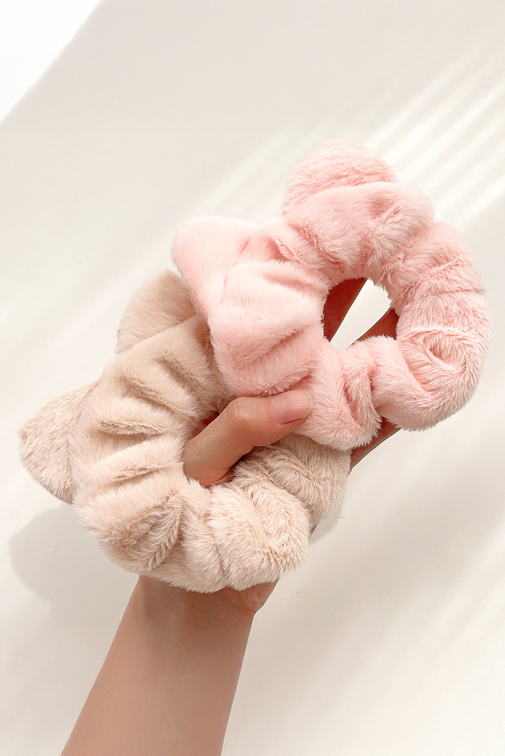 Light Pink Fluffy Cat Ear Hair Tie