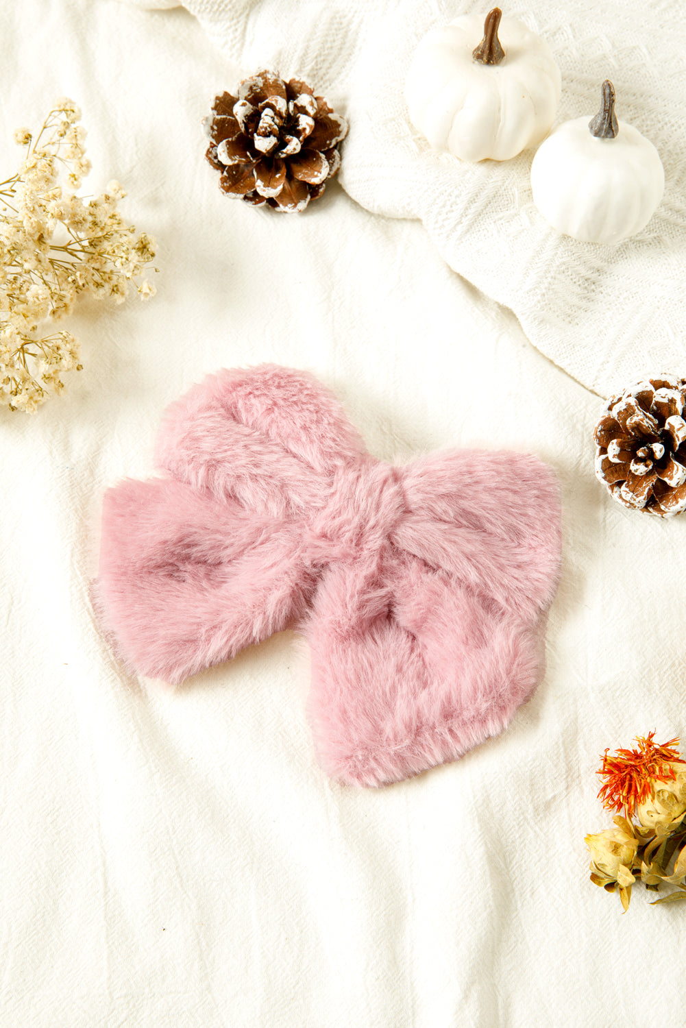 Pink Cute Plush Big Bow Hairclip