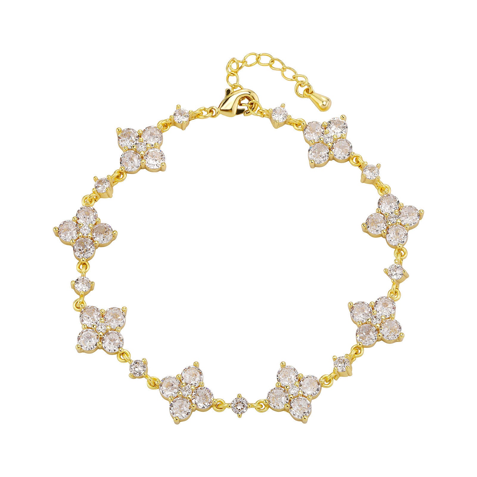 Flower Rhinestone Bracelet Light Luxury Sparking Zirconium High-grade Niche Bracelet Hand Jewelry