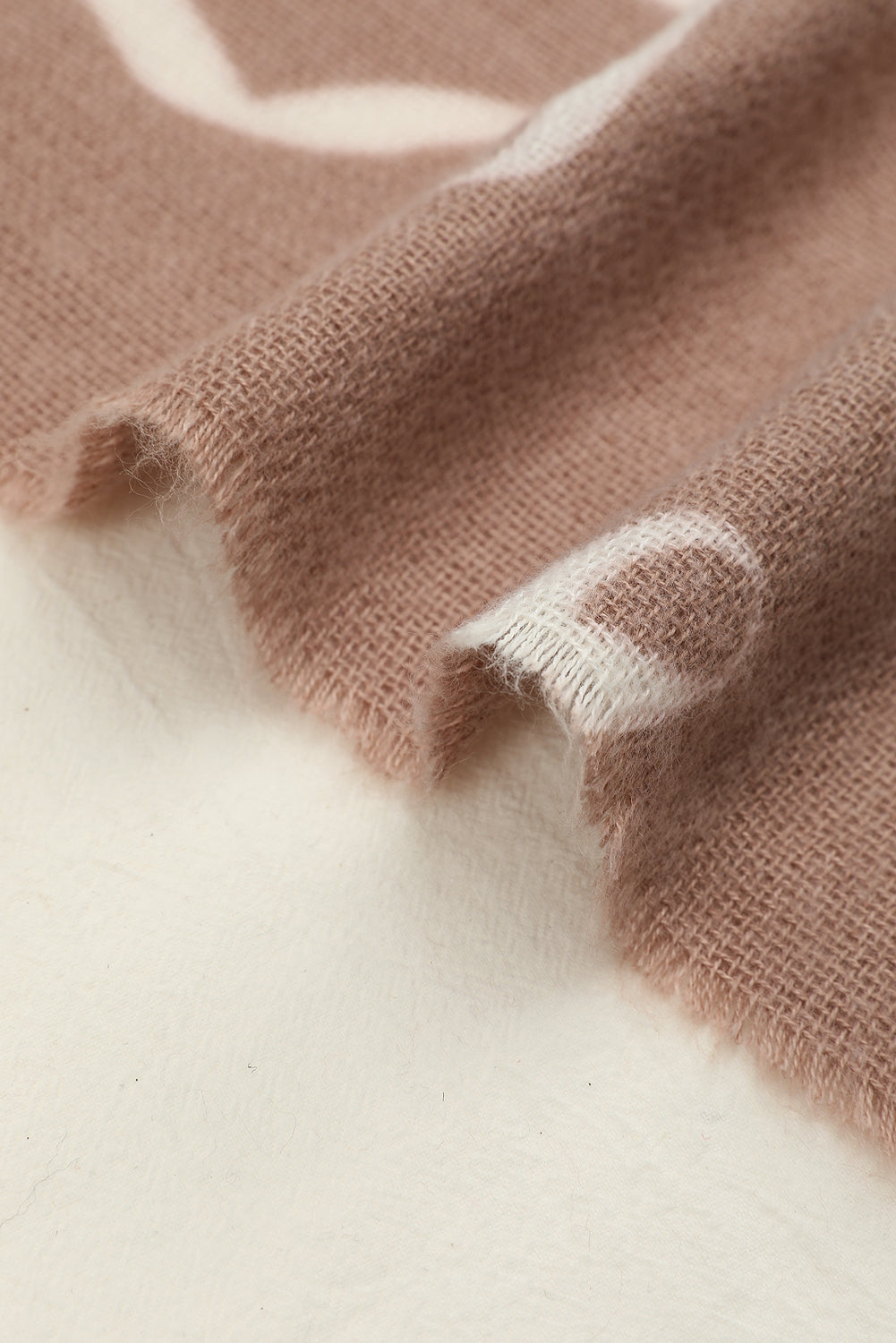 Parchment Bow Star Print Raw Edge Lightweight Scarf