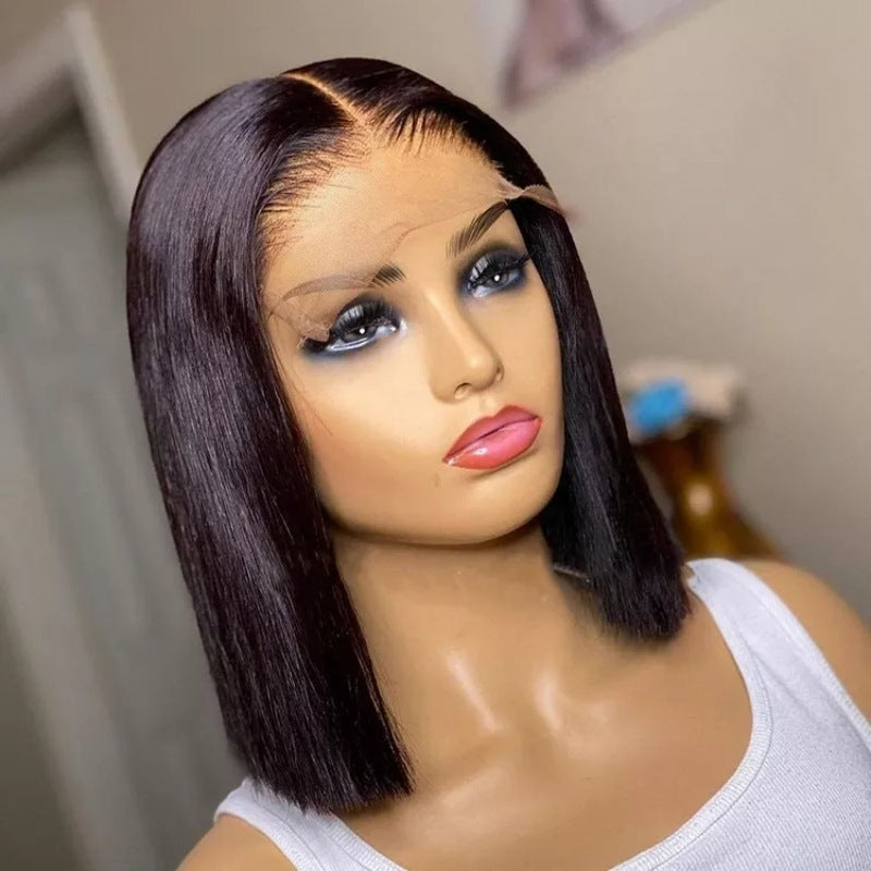 250% Bob Wig 2*6 Lace Short Bob Human Hair Wigs Deep Middle Part High Density Remy Vietnamese Double Drawn Hair Extension