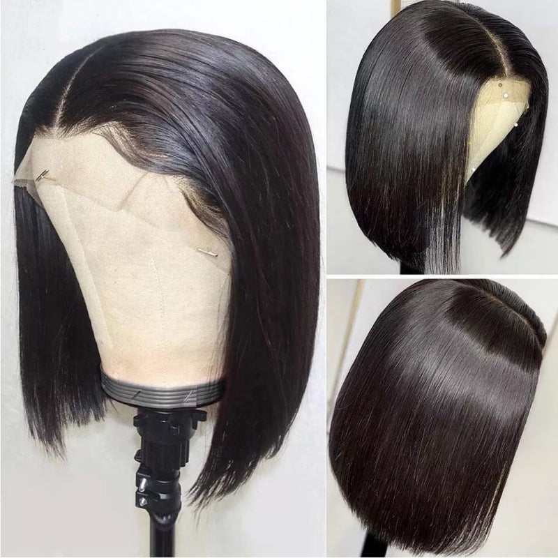 250% Bob Wig 2*6 Lace Short Bob Human Hair Wigs Deep Middle Part High Density Remy Vietnamese Double Drawn Hair Extension