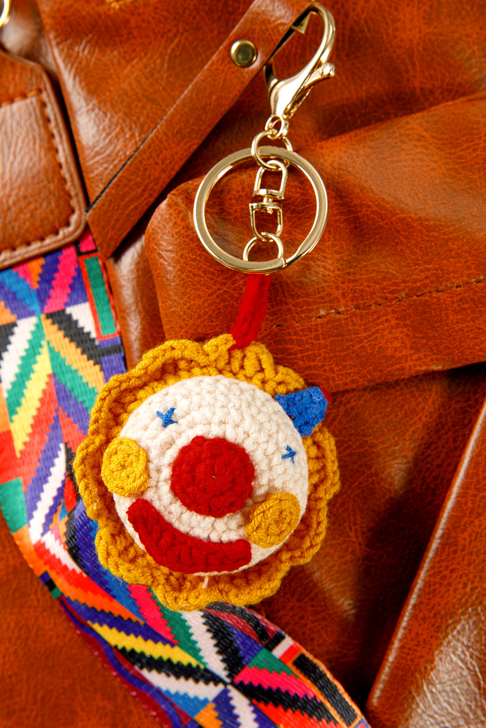 Citrus Crochet Clown Pendant Keychain