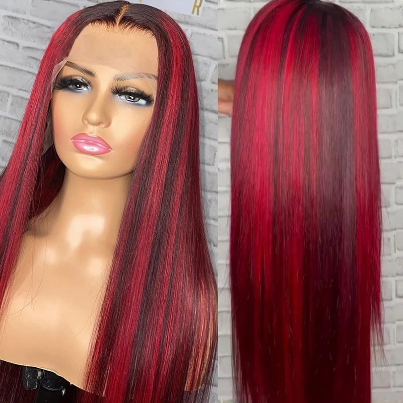 99j Burgundy 13x4 HD Frontal Lace Human Hair Wig Straight Red 13x6 Lace Front Human Hair Wigs Colored 200% Human Hair Wig 100%