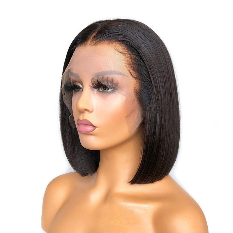 250% Bob Wig 2*6 Lace Short Bob Human Hair Wigs Deep Middle Part High Density Remy Vietnamese Double Drawn Hair Extension