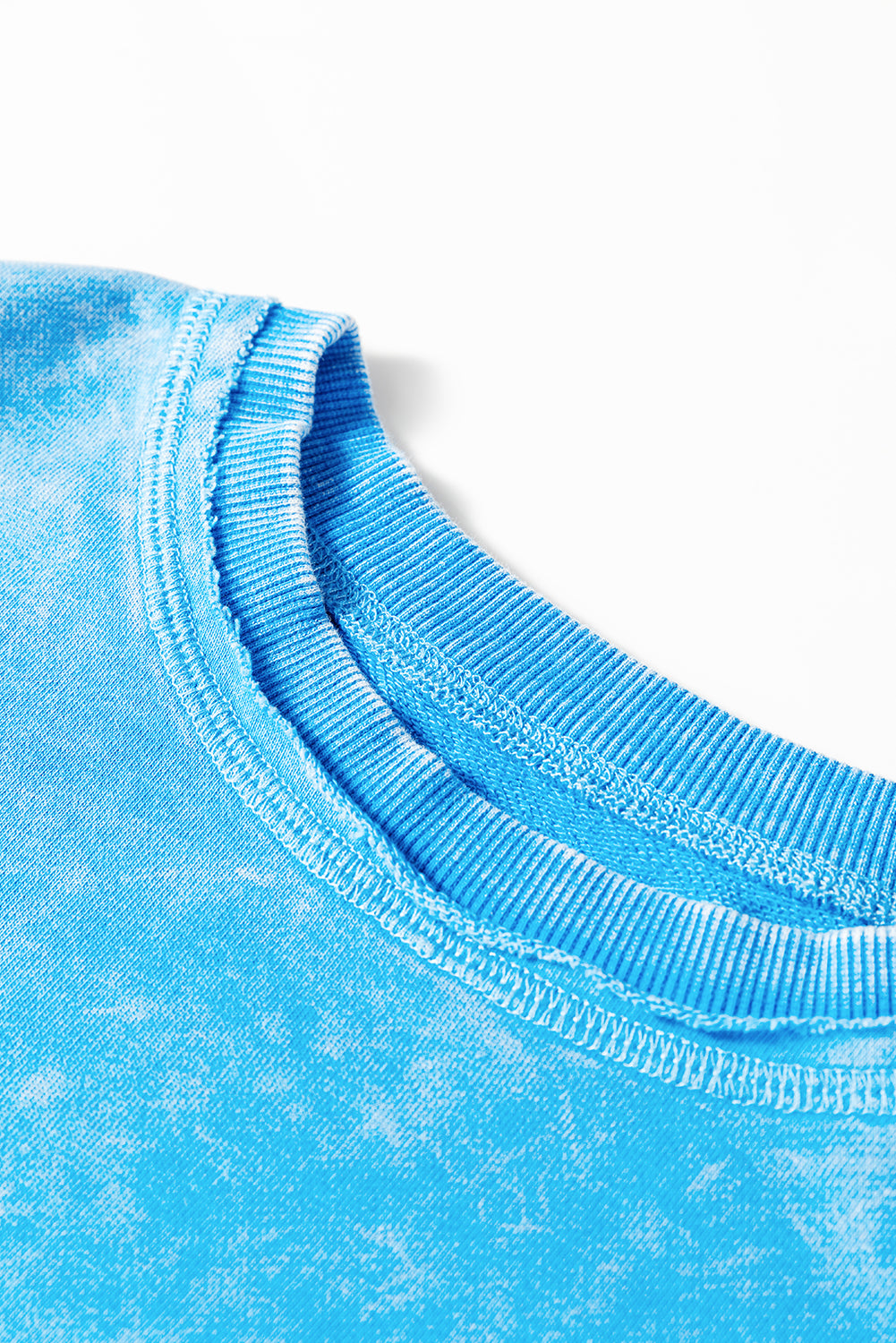 Blue Acid Washed Pocket Pullover Sweatshirt