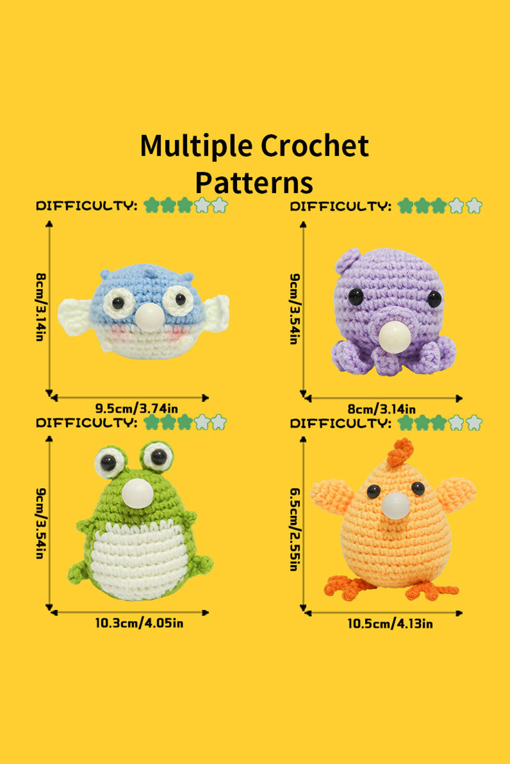 Yellow DIY Crochet Kit Chicken Doll Crochet Kit