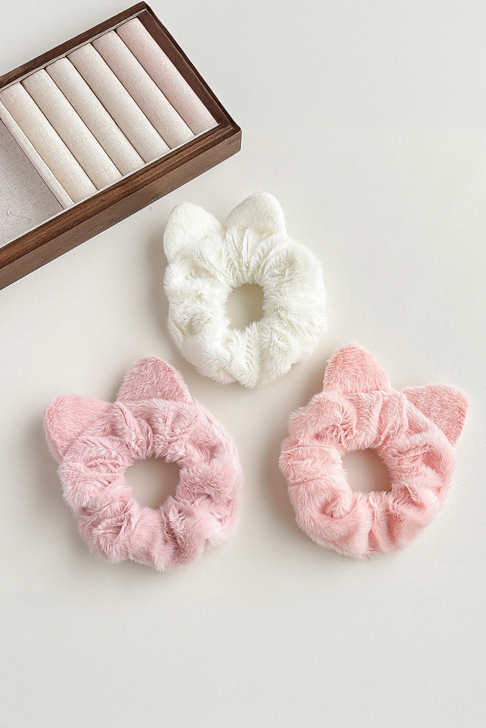 Light Pink Fluffy Cat Ear Hair Tie