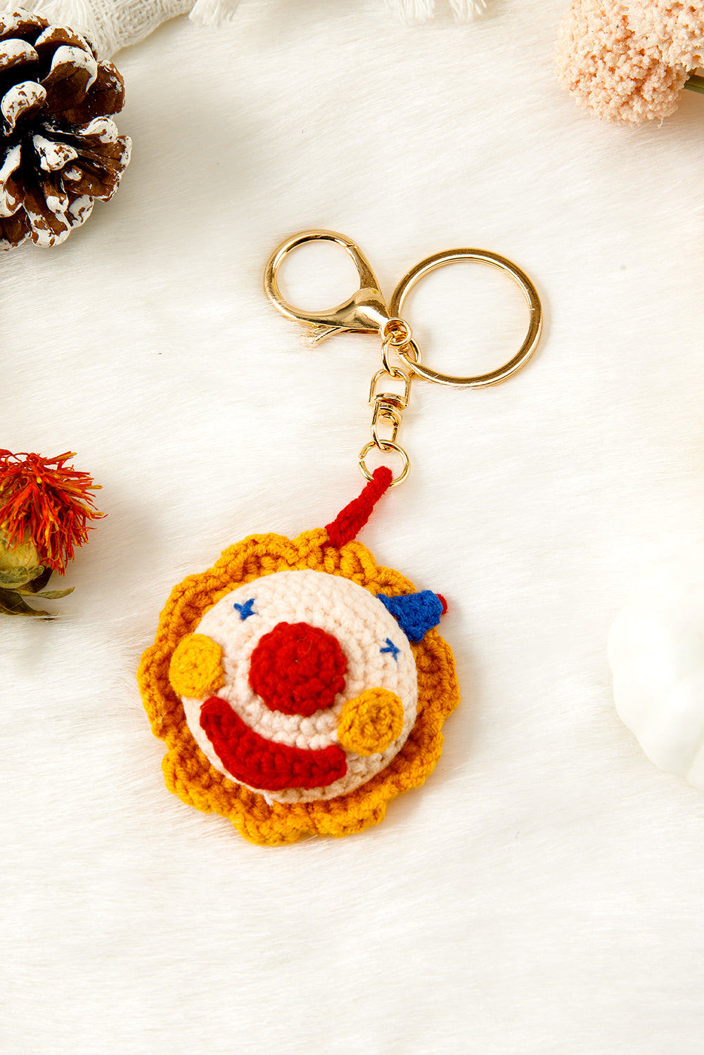 Citrus Crochet Clown Pendant Keychain