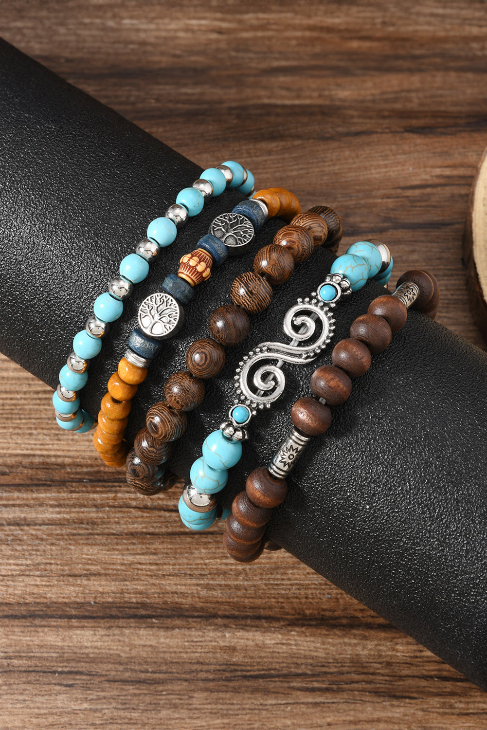Cinnamon Boho Turquoise Beaded Bracelet Set