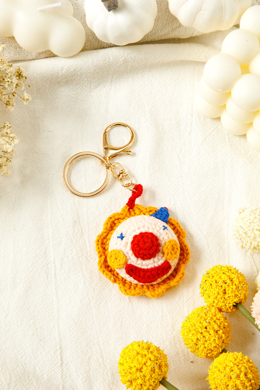 Citrus Crochet Clown Pendant Keychain
