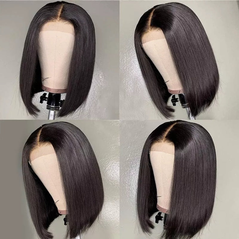 250% Bob Wig 2*6 Lace Short Bob Human Hair Wigs Deep Middle Part High Density Remy Vietnamese Double Drawn Hair Extension