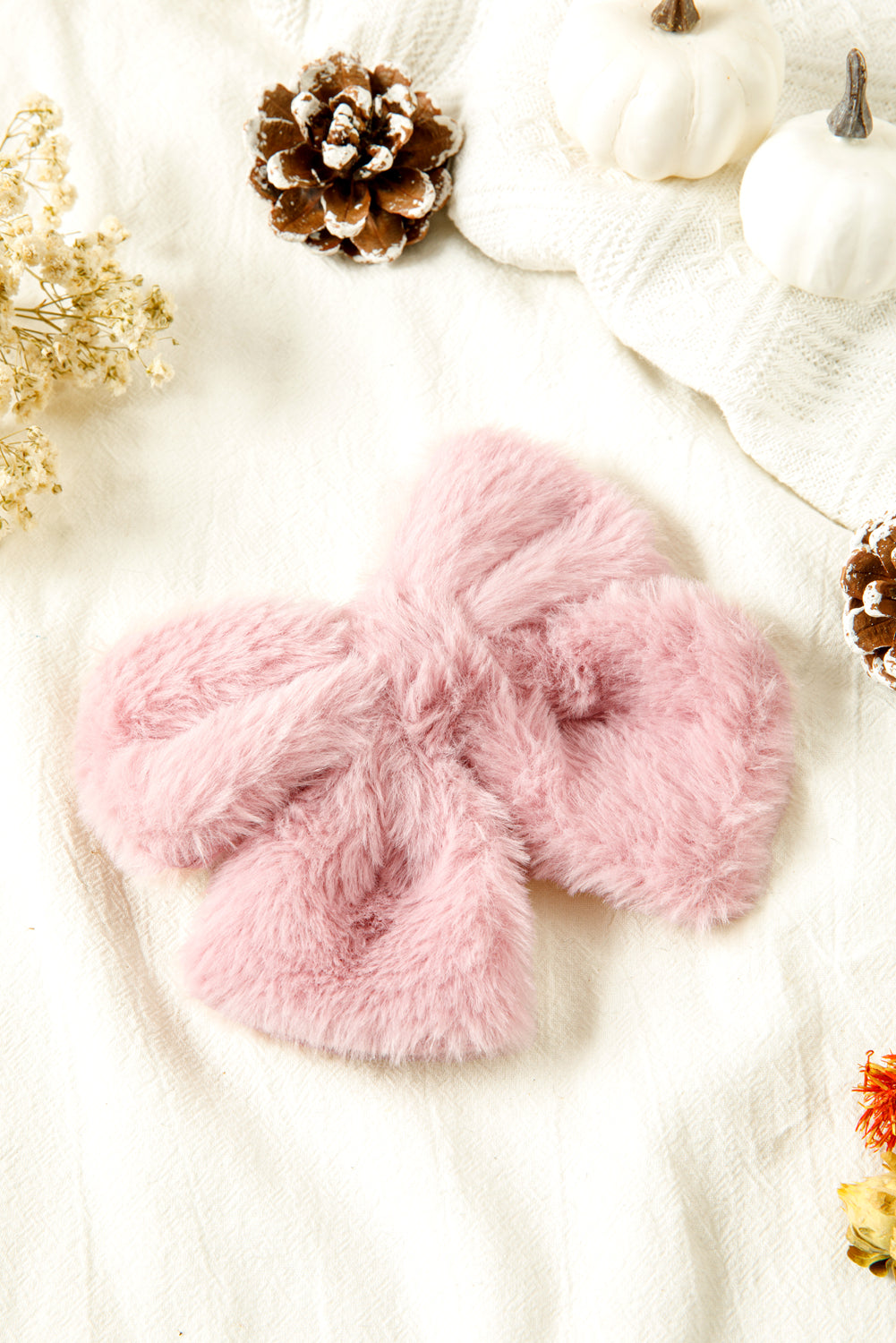 Pink Cute Plush Big Bow Hairclip