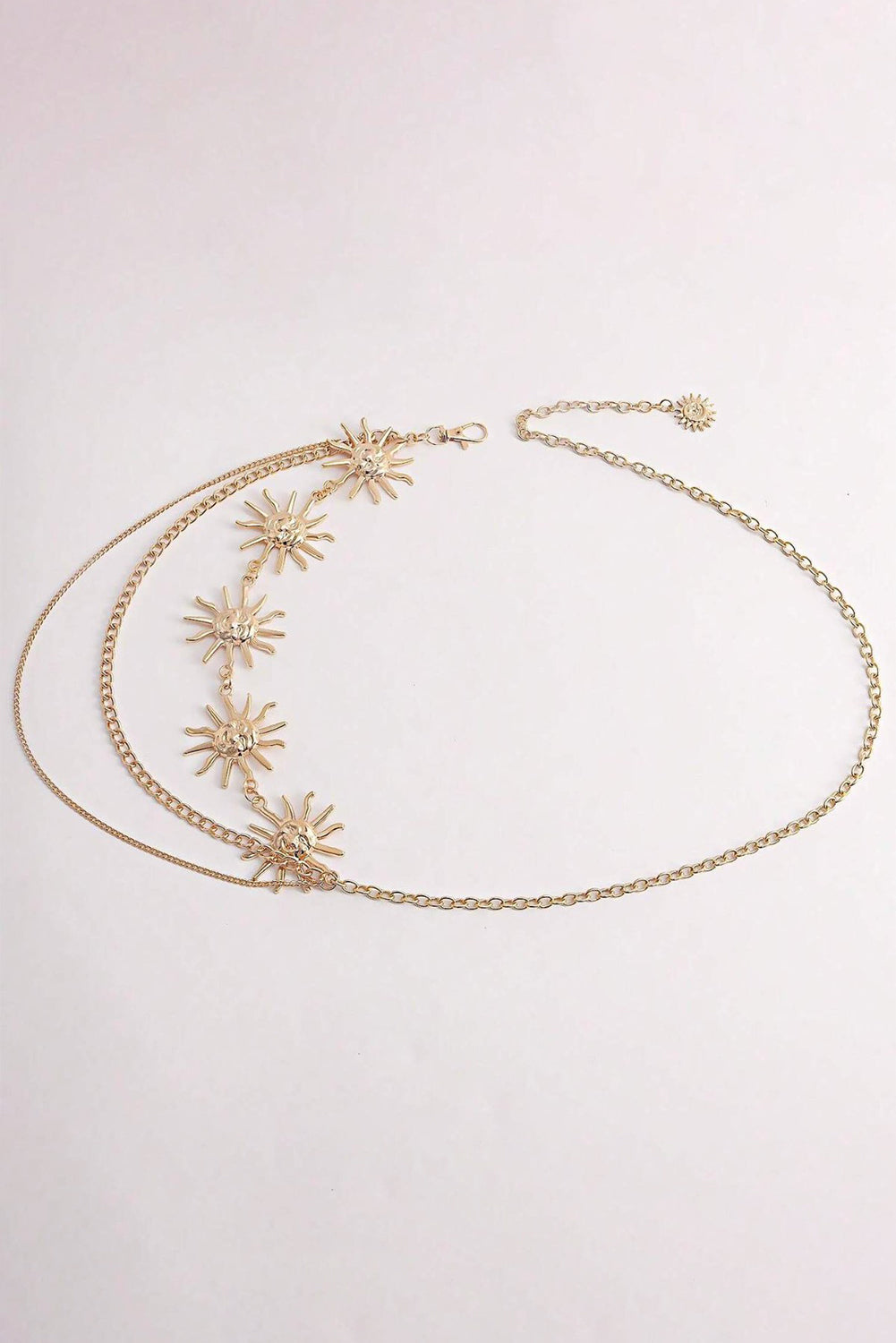 Gold Sun Multi Layered Chain Waist Belt