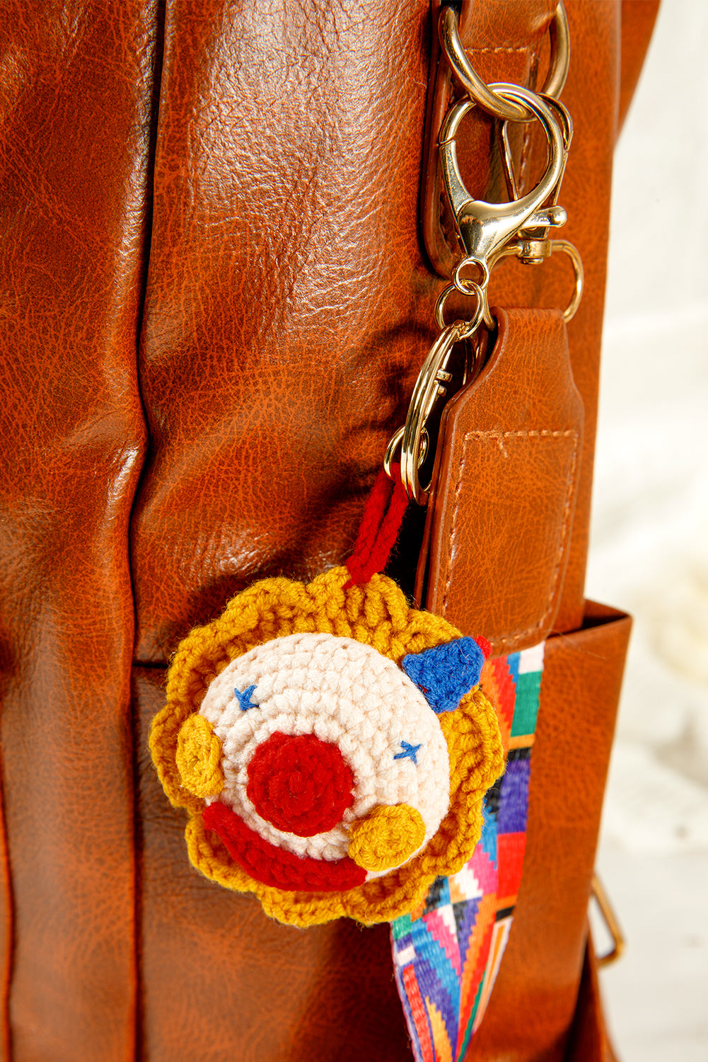 Citrus Crochet Clown Pendant Keychain