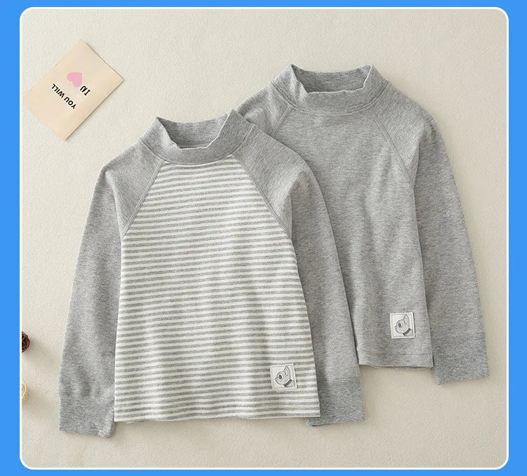 Simple Style Stripe Solid Color Cotton T-shirts & Shirts