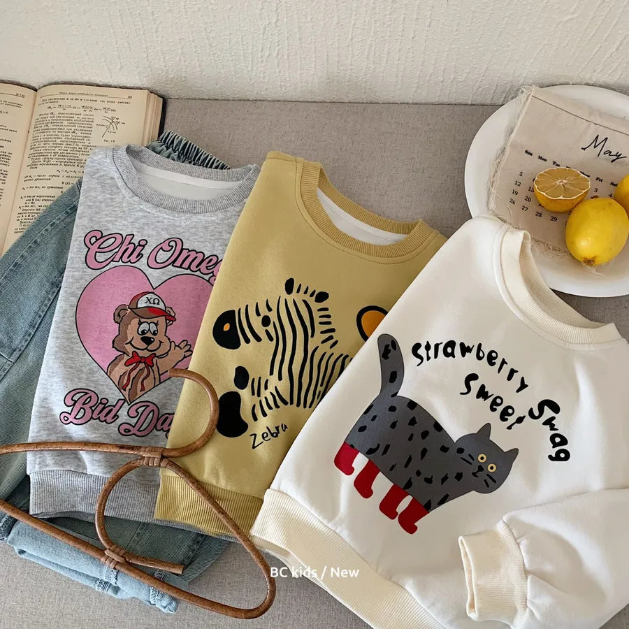 Children's Sweater Bangcheng  Spring New Boys' Cartoon Printed Pullover Cute All-match Top H0073