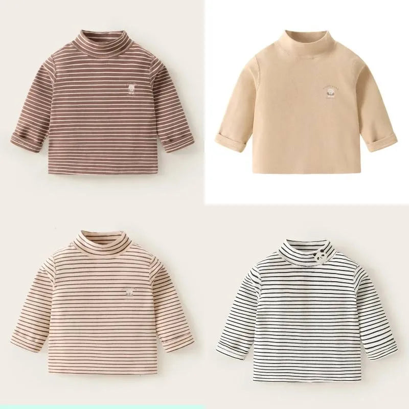 Casual Cartoon Stripe Cotton Cotton Blend T-shirts & Shirts