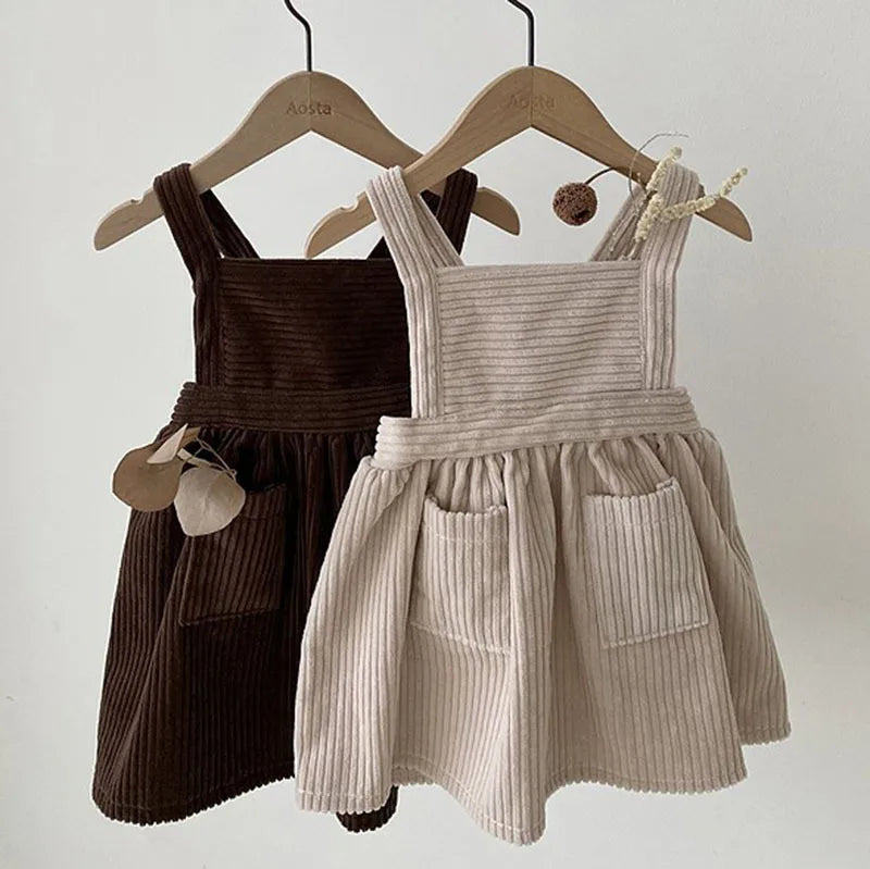classical solid color cotton girls dresses