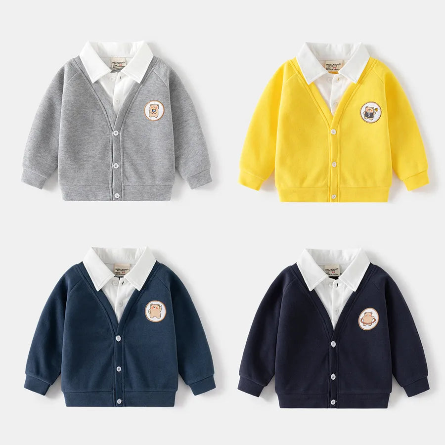 casual cartoon cotton blend boys outerwear