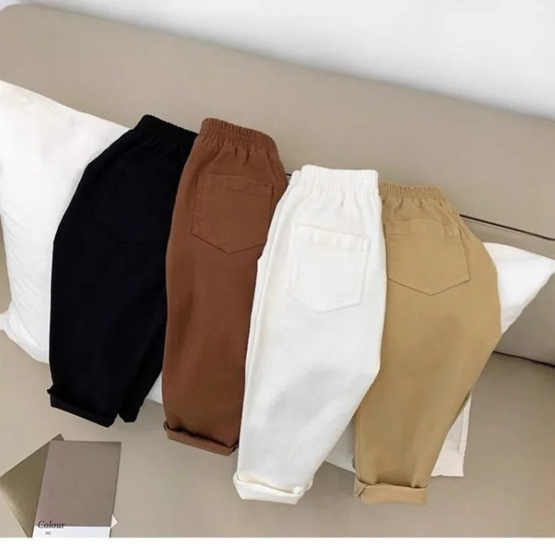 New Style Boys Spring Cotton Casual Pants Children Trendy Long Trousers Spring Autumn Middle Small Kids Sports Pants