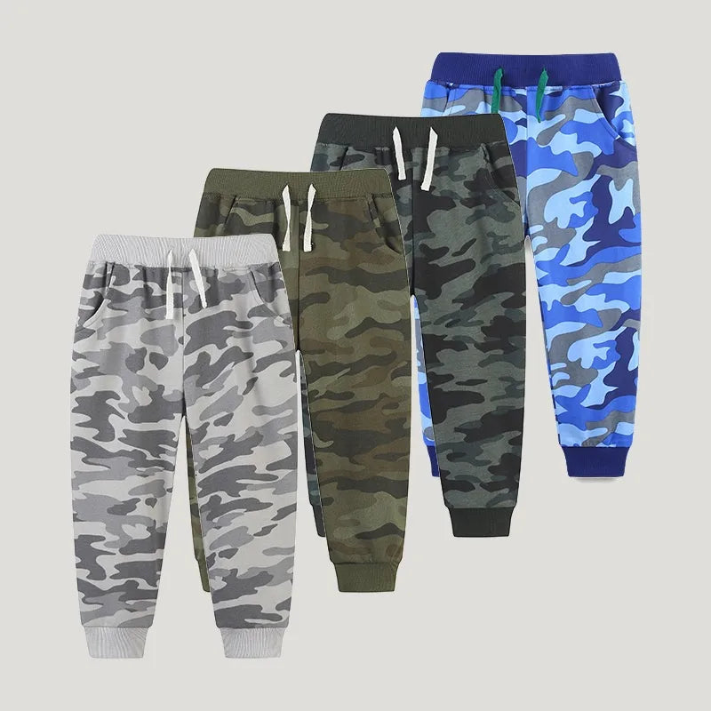 Fashionable Camouflage Sporty Children's Trousers With Pockets For Young Kids Autumn New Style  Style Long Pants