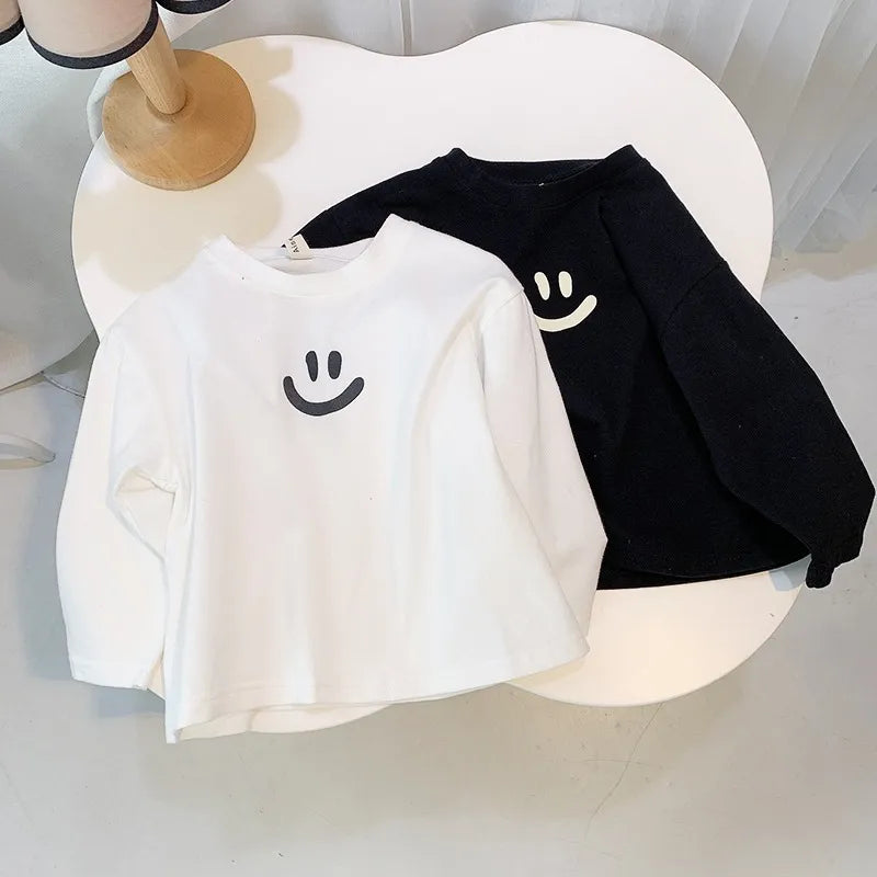 Girls Long Sleeve Cotton Under Shirt Spring New Style Children Loose Fashion Top Baby Versatile Casual Round Neck T Shirt
