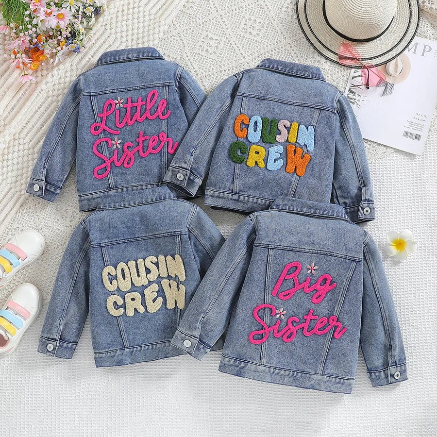 Casual Letter Polyester Girls Outerwear