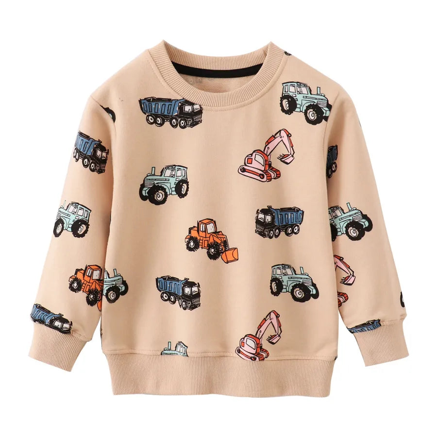 children's autumn long sleeve boy's cartoon crew neck sweater new casual cotton terry children's clothing jacket wholesale
