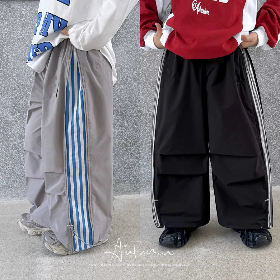 Cool Kids Sports Long Pants Fashionable Zipper Casual Trousers For Big Boys Elastic Cotton Soft Polyester Autumn Season